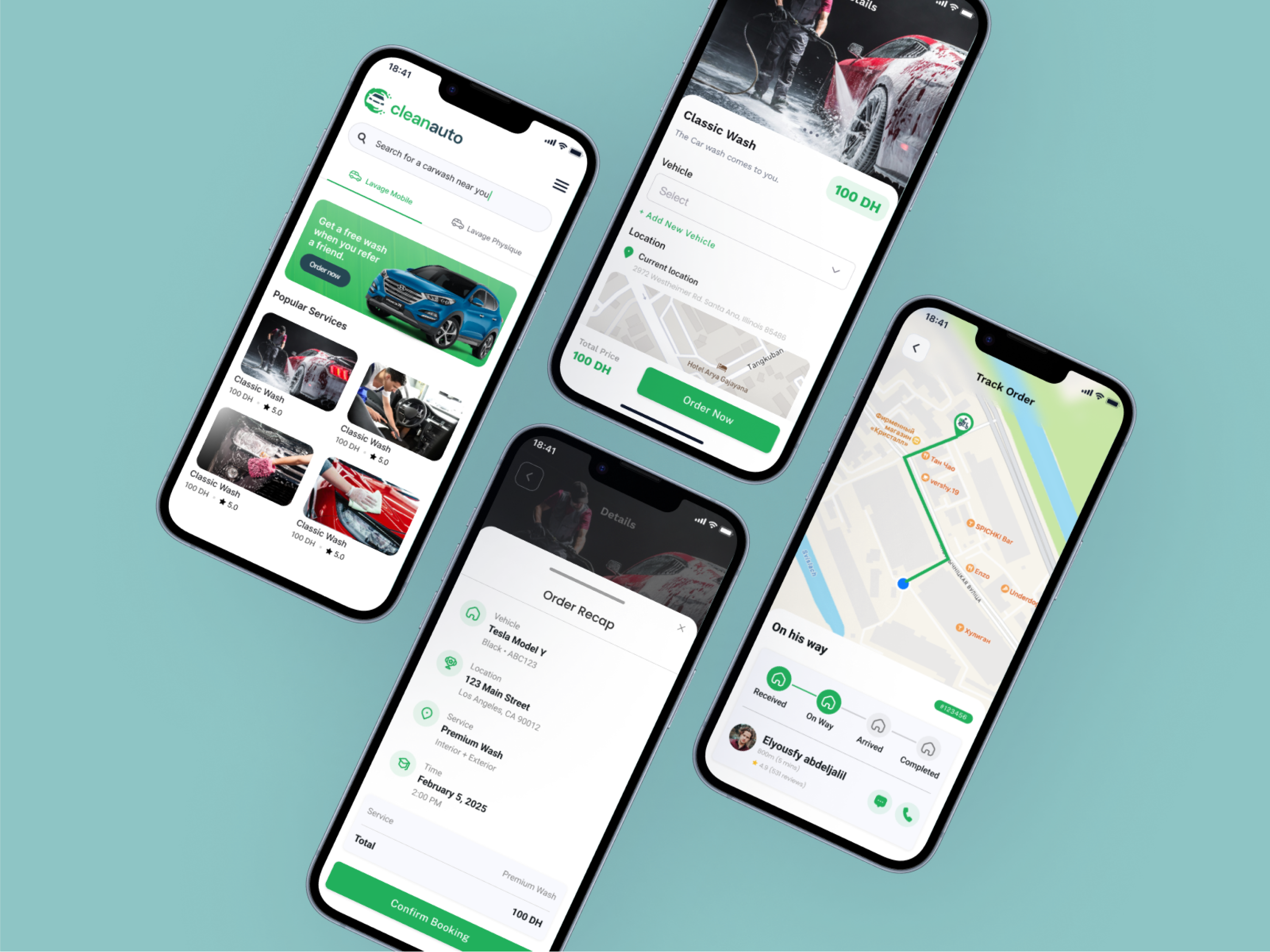 CleanAuto project mockup